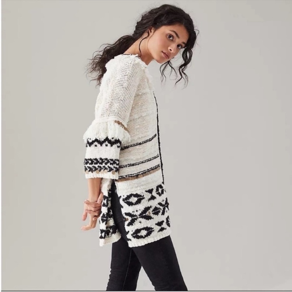 Anthropologie Margot fringe poncho sweater - Picture 3 of 16